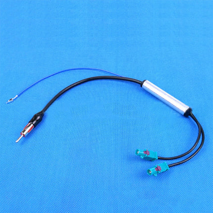 FM Audio- Cable Dual Fakra-Din Aerial Antenna Adapter forVW Car Accessories Vehicle Radio Stereo Antenna with Amplifier