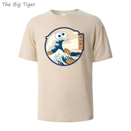 Color Painting Style Breathable Cotton Round Neck Tee Minimalist Design Lightweight Fabric Unisex Basic T Shirt Men's T-shirt