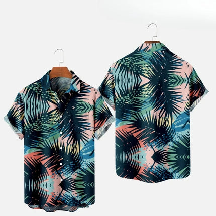 Men's Fashion Summer T-Shirts Hawaiian 3d Print Cozy Casual One Button Shirts Short Sleeve Beach Oversized Shirts