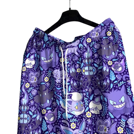 2026 New Fashion Pokémon Gengar Hawaiian Style Shirt Shorts Set Men Women Casual Loungewear Pajama Set Outfit for Beach Parties