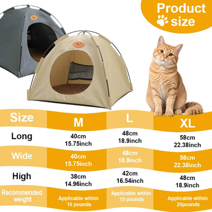 Upgraded cat and dog tent bed, pet summer sunshade tent, enhanced breathability design to keep them cool.
