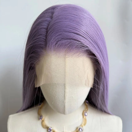 Ashely Light Purple Wig Special Grey-purple Lace Front Wigs 13*4 24inch Long Straight Synthetic Lace Wigs for Cosplay Party