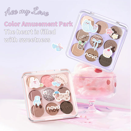 NOVO Nine-Shade Eyeshadow Palette with Contouring, Highlighting and Blush in One Versatile Colour Combinations