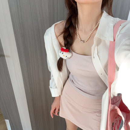 Women's Vest with Built-in Bra Pad Elastic Ribbed Square Collar Csole Tank Top ort Length  Color Versatile Summer F...