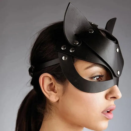 Sexy Leather Masks for Women Cosplay Masks Masquerade Party Props for Half Face Sex Toys Accessories SM Adult Game Toys Supplies