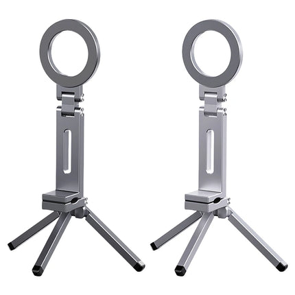 For Magsafe Airplane Phone Holder Foldable Tripod Portable Magnetic Phone Holder 360 Rotating Travel Phone Stand