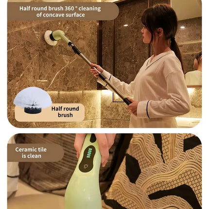 Cordless Spin Scrubber Electric Multipurpose Cleaning Brush for Kitchen Bathroom Toilet - Household Hair Brushes And Mops