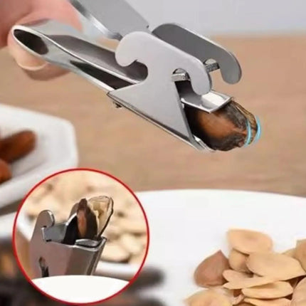 Sunflower Seed Peeler Stainless Steel Sunflower Seed Cracking Clip Multifunctional Nut Sheller Heavy Duty Wide Jaw Nut