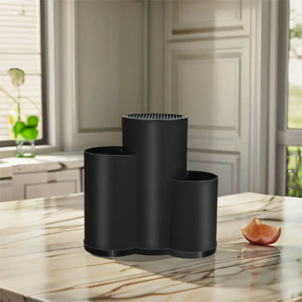 Multifunctional Universal Knives Holder 2/3 Grid Plastic Kitchenware Drain Rack Black/White Flatware Storage Box Fork