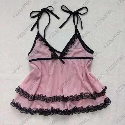 Women's Harajuku Graphic Print Y2K Sling Camisole Summer Spicy Girls Casual Fashion Bow Sleeveless Top