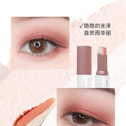 Double Color Eyeshadow Stick Gradient Shimmer Cream Pen Eye Makeup Cosmetic Eyeshadow Stick Korean Makeup