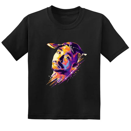 Hip Hop Festival Rapper 2pac Kids Men's Fashion Children T Shirt Tupac Thug Life Clothes Girls Boys Women Summer Black T-Shirt
