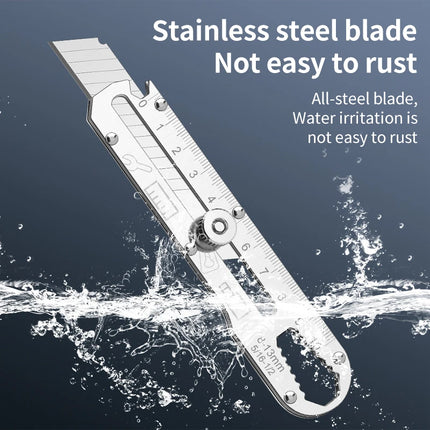 LUXIANZI 10 IN 1 Stainless steel Knife Retractable Waterproof Outdoor Camping Tool Multifunctional Utility Cutter Knife Blades