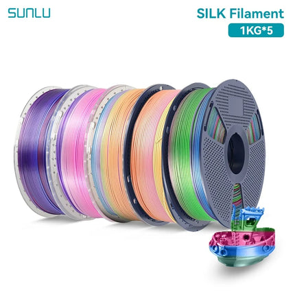 SUNLU 5KG 3D Printer Shiny Silk PLA Filament 1.75mm 1000g 3D Printer Neatly Wound 3D Filament for 3D Printer& 3D Pen