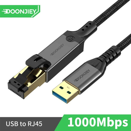 USB C to Ethernet Cable 1000Mbps 2 in 1 USB/Type-C to RJ45 Gigabit LAN High Speed Network Converter for  Laptop PC Mobile Phone