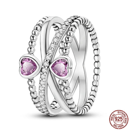 Fashion Original Luminous Firefly Rings 100% 925 Silver Eternal Heart-Shaped Zircon Rings Fine Wedding Engagement Jewelry Gifts