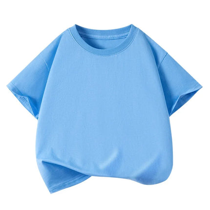 1pcs Summer Pure Cotton Boys Girl Solid Color Tees Fashion Top Childrens Short Sleeve Clothes T-shirts Child Loose Casual Tshirt