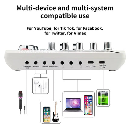 F998 Pro Sound Card Professional Bluetooth-Compatible Studio Record For Phone PC Audio Mixing Console Amplifier