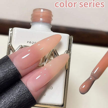 1/6Pcs 15ml Jelly Ice Nude Peelable Polish, UV/LED - set, Formaldehyde - free. Oval, Glossy. Good for Salon & DIY