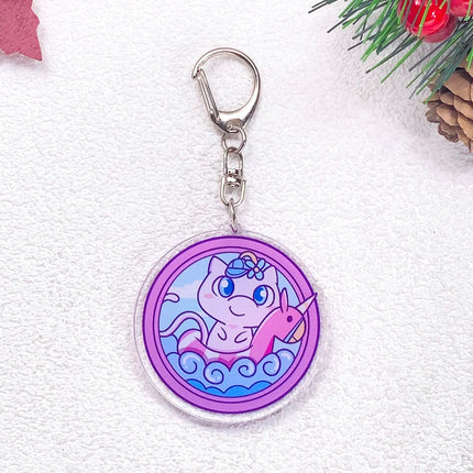 Pokémon Pikachu Gengar Bulbasaur Squirtle Car Keychain Accessories Acrylic Charms Pendant For Bag Key Holder Backpack Decoration