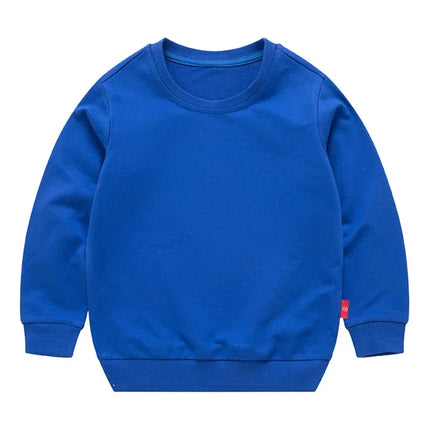 Autumn Solid Color Clothes 2-10Years Children's Hoodies Sweatshirts Girl Kids White Tshirt Cotton Pullover Tops for Baby Boys