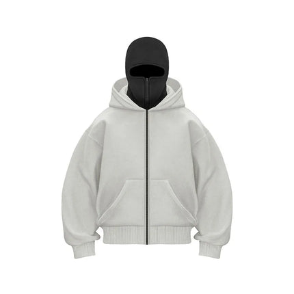 Autumn and winter new men's loose hoodie trendy brand with plush double hats unique design hooded hoodie