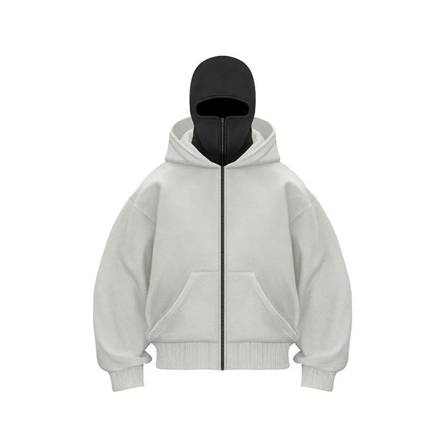 Autumn and winter new men's loose hoodie trendy brand with plush double hats unique design hooded hoodie