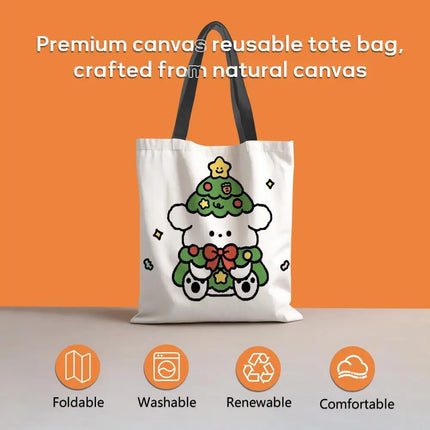 C-CoronaS E-Extra Beer Storage Bags Canvas Double-Sided Print Handbag Daily Lightweight Shopping Tote Bag Eco-Friendly