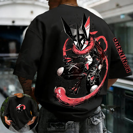 Pokémon Greninja Trendy Cool Print Short-sleeved T-shirt Harajuku Street Style Summer New Men's  Women's Tops Parent-child Tops