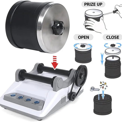 Rock Tumbler Kit, Rock Polisher Tumbler for Kids & Adults,Includes 2 Belts, Bag of Rough Stones,4 Stages of Polishing Grits: Coa