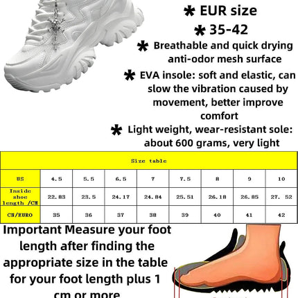 Women's fashion casual vulcanized shoes pure white platform high heels female Halloween punk style light women's sports shoes
