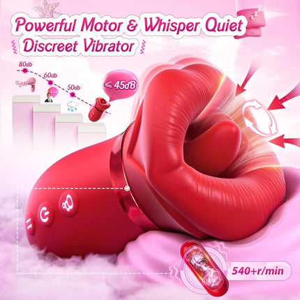 APP Bluetooth Control Mouth Vibrator Female Tongue Licking Breast Sucking Cunnilingus Flirting Vibrator Second Tide Masturbator