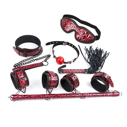 SM Sex Set Leather 7-Piece Trainer Whip, Sex Torture Tool Binding, Adult Toy Alternative Character