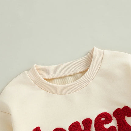 Toddler Boys Sweatshirts Long Sleeve Crew Neck Letter Embroidery Pullovers Baby Spring Tops