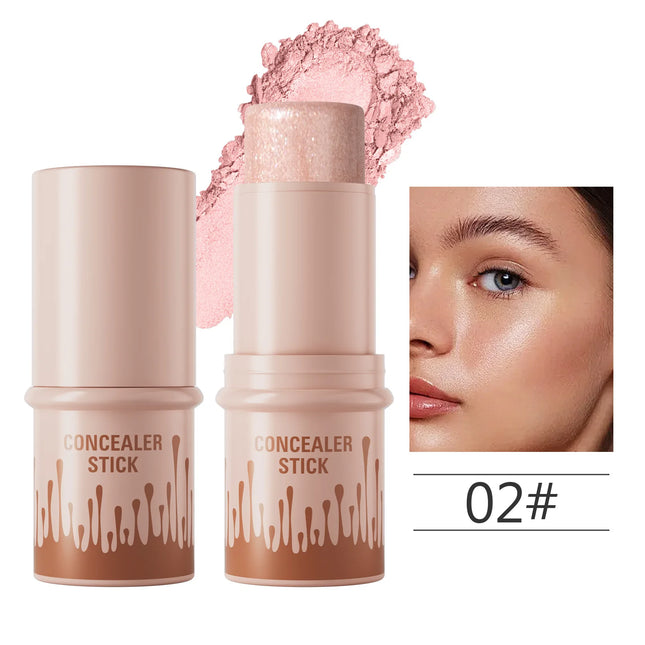 Makeup Face Contouring Bronzer Stick Highlighter 2 in 1 Matte Glitter Brightening Silkworm Blusher Rouge Cream Concealer Pen