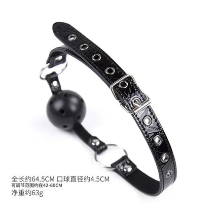 Ball for Men Women Slave Head Leather Bdsm Couples Flirt Erotic Costumes Adjustable Bondage Strap Harness Mouth Gag Fetish