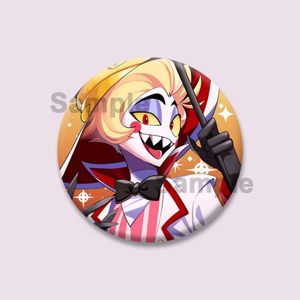 Lucifer Alastor Duckies Soft Button Pins DIY Round Snap-in Brooches Backpack Shirt Accessories  Customize Cartoon Cosplay Badge