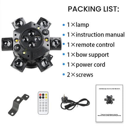 150W Moving Head Disco Light RGBW Remote Control DMX512 6 Arms Bee-Eyes Mini Beam DJ Party Lights Stage Effect for Events Club