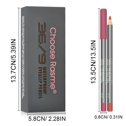12pcs Velvet Matte Lip Liner Set - Long-Lasting Versatile Shades Longlasting Lip Makeup Berry, Brown, Pink Lip Pencil