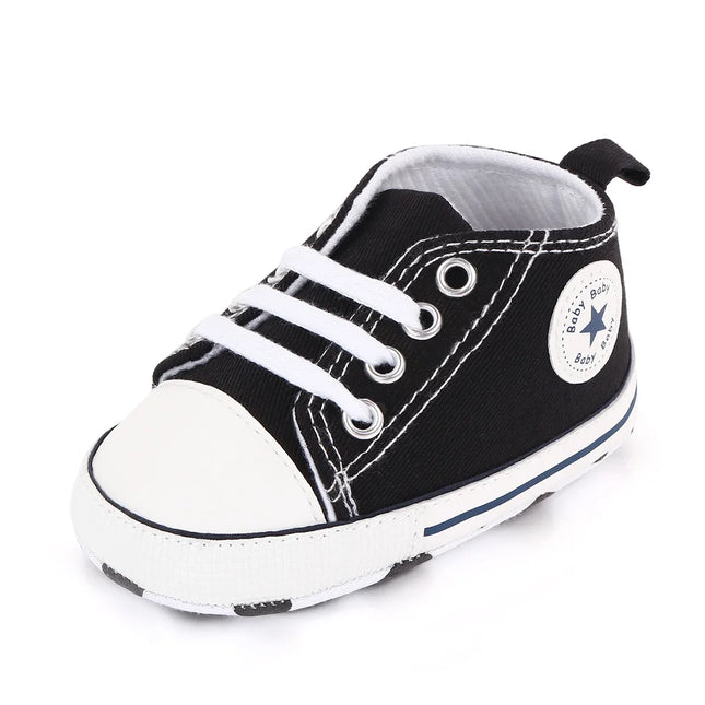 Spring New Baby Shoes Boy and Girl Classic Canvas Casual Sneakers Soft Sole Non-Slip Walking Newborn Toddler Shoes First Walkers