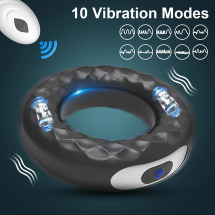 Cock Ring Vibrator Stronger Erection Sex Toy for Men Couples Vibrating Delayed Ejaculation Penis Rings Male Cockring Adult Goods