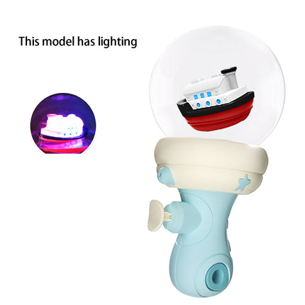 Playing with water spray gun, children's glowing water gun in summer, press water gun, indoor and outdoor interaction