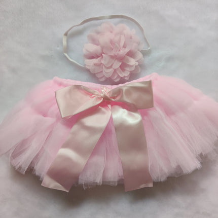 Newborn Baby Sunflower Tutu Bow Skirt, Toddler Baby Girls Headdress Flower Photography Costume