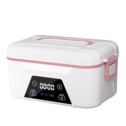 Portable 1.5L Stainless Steel Electric Lunch Box Rechargeable Cordless Self-Heating Wireless Design for Car Picnics Outdoor