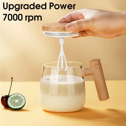 400ml Electric Self Stirring Coffee Cup Waterproof Glass Mug with Automatic Protein Powder Mixing Function
