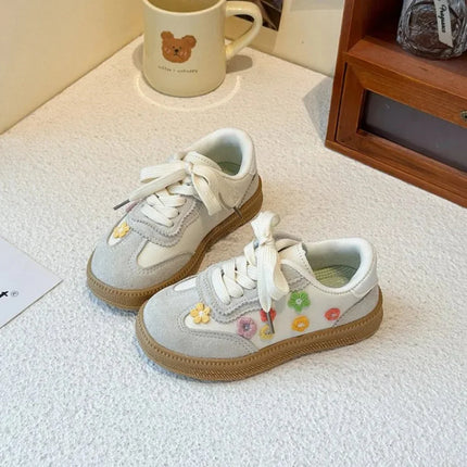 PU Leather Sport Shoes For Children Korean Style Teenager Kid's Sneakers Waterproof Outdoor Girl's Tennis Footwear Casual Shoes