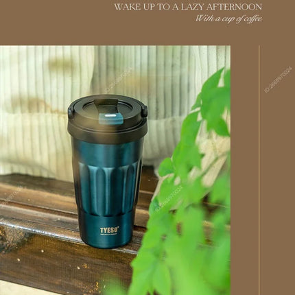 400/500ML Tyeso Vintage Coffee Mug Portable Steel Insulated Travel Cup Convenient Handheld 304 Stainless Thermos for On-the-Go