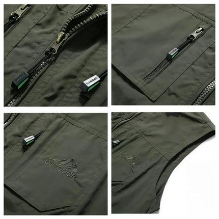 2026 New Quick Dry Thin Outdoor Casual Vest Men's Fishing Photography Multi-Pocket Lightweight Breathable Comfortable Vest Top