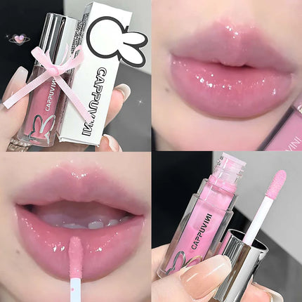 Brown Glitter Lip Glaze Lasting Shimmer Mirror Water Lip Gloss Waterproof Jelly Plumping Lipstick Make Up Moisturizing Lip Tint