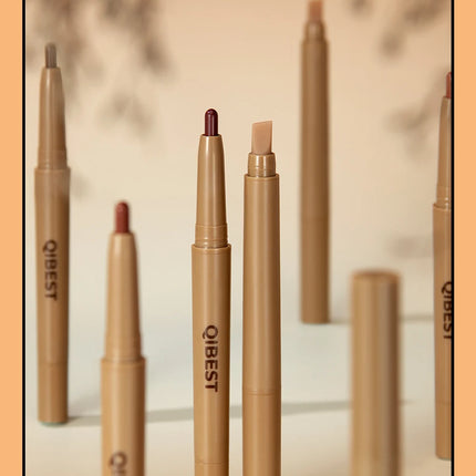 Double Head Black Lip Liner&Brush Pen Mist Matte Velvet Contour Tint Lipstick Pencil Long Lasting Nude Brown Natural Lip Makeup